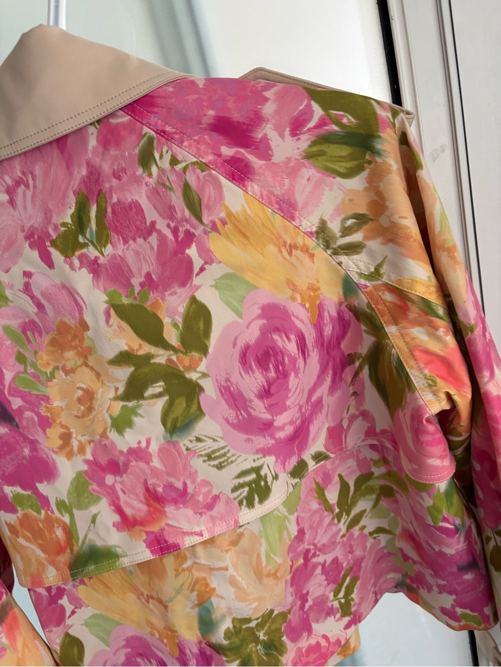NWT Maeve Retro Floral Cropped Trench Coat XS - Picture 11 of 11